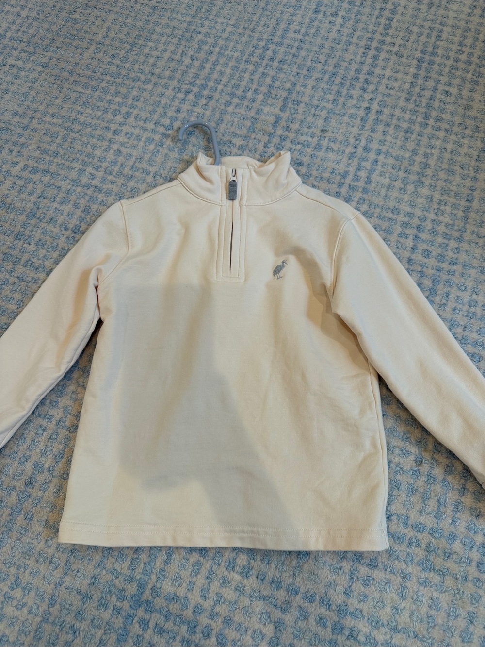 TBBC Kids Zip Up-3T-Kids Long-Sleeve Quarter-Zip Top in Cream